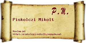 Piskolczi Mikolt névjegykártya